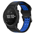 For Garmin Tactix Delta 26mm Two-Color Reverse Buckle Silicone Watch Band(Black+Blue) - Watch Bands by PMC TechLife | Online Shopping South Africa | PMC TechLife