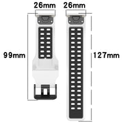 For Garmin Fenix 6X Pro 26mm Two-Color Reverse Buckle Silicone Watch Band(Blue+White)