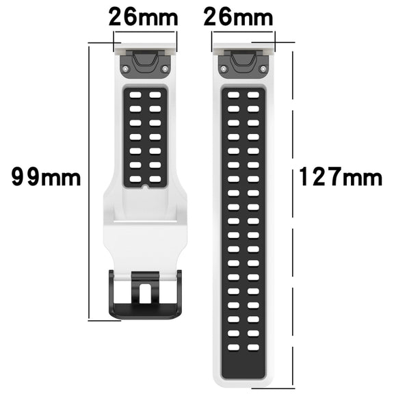 For Garmin Fenix 6X 26mm Two-Color Reverse Buckle Silicone Watch Band(Black+Yellow)