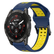 For Garmin Epix Pro 42mm 20mm Two-Color Reverse Buckle Silicone Watch Band(Blue+Yellow) - Watch Bands by PMC TechLife | Online Shopping South Africa | PMC TechLife