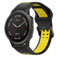 For Garmin Fenix 6S 20mm Two-Color Reverse Buckle Silicone Watch Band(Black+Yellow) - Watch Bands by PMC TechLife | Online Shopping South Africa | PMC TechLife