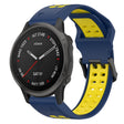 For Garmin Fenix 6S 20mm Two-Color Reverse Buckle Silicone Watch Band(Blue+Yellow) - Watch Bands by PMC TechLife | Online Shopping South Africa | PMC TechLife