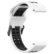 For Garmin Fenix 6S Pro 20mm Two-Color Reverse Buckle Silicone Watch Band(White+Black)