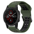 For Garmin Fenix 5S Plus 20mm Two-Color Reverse Buckle Silicone Watch Band(Army Green+Black) - Watch Bands by PMC TechLife | Online Shopping South Africa | PMC TechLife