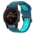 For Garmin Fenix 5S Plus 20mm Two-Color Reverse Buckle Silicone Watch Band(Blue+Teal) - Watch Bands by PMC TechLife | Online Shopping South Africa | PMC TechLife