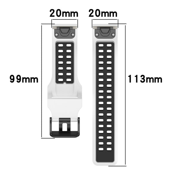 For Garmin Fenix 6S Pro 20mm Two-Color Reverse Buckle Silicone Watch Band(Red+Black)