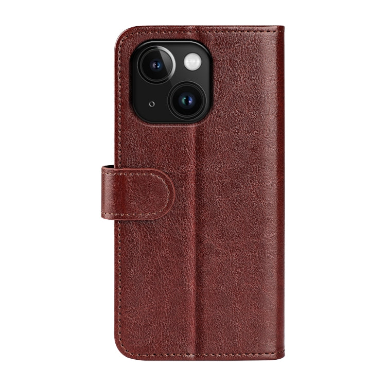 For iPhone 15 R64 Texture Horizontal Flip Leather Phone Case(Brown)