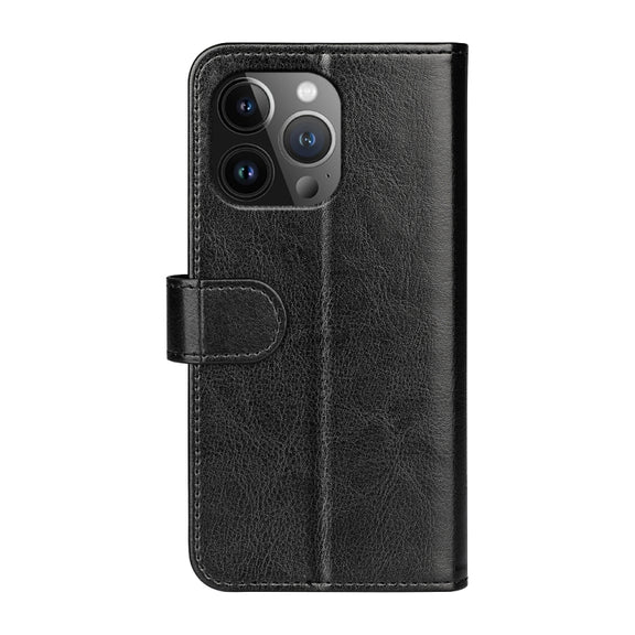 For iPhone 15 Pro R64 Texture Horizontal Flip Leather Phone Case(Black)