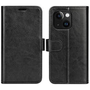 For iPhone 15 Plus R64 Texture Horizontal Flip Leather Phone Case(Black)