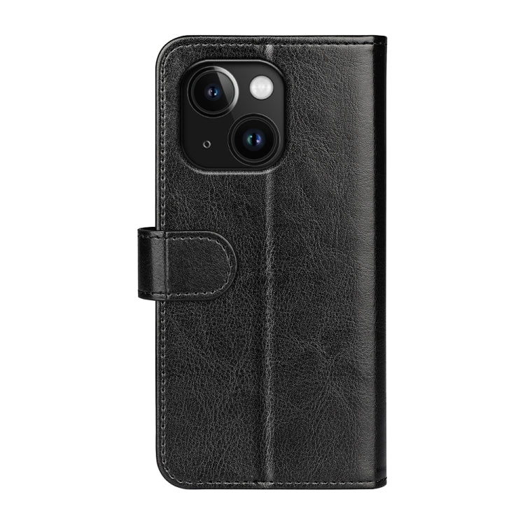 For iPhone 15 Plus R64 Texture Horizontal Flip Leather Phone Case(Black)