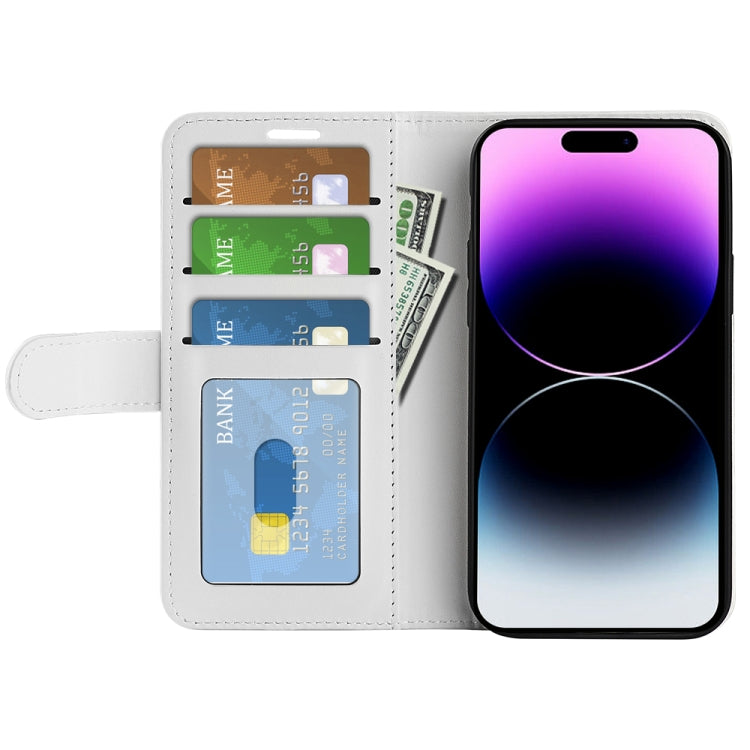 For iPhone 15 Pro Max R64 Texture Horizontal Flip Leather Phone Case(White)