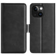 For iPhone 15 Plus Dual-side Magnetic Buckle Horizontal Flip Leather Phone Case(Black) - free shipping - PMC TechLife - Order now!
