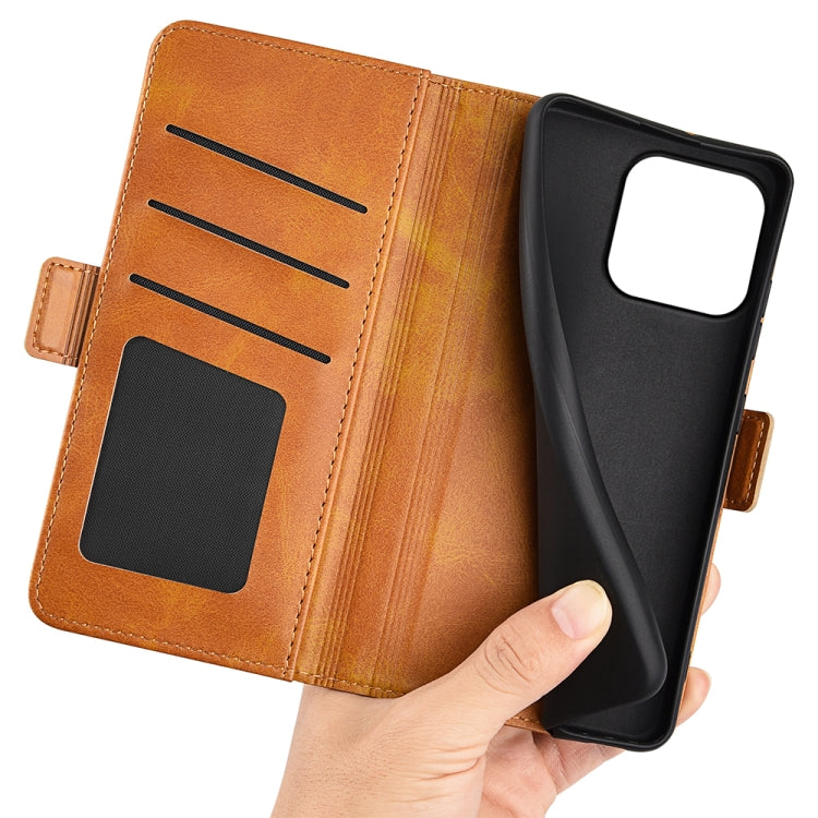 For iPhone 15 Pro Max Dual-side Magnetic Buckle Horizontal Flip Leather Phone Case(Yellow)