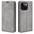 For iPhone 15 Plus Retro-skin Magnetic Suction Leather Phone Case(Grey) - free shipping - PMC TechLife - Order now!