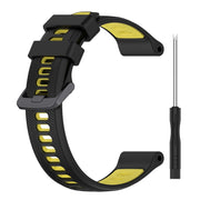 For Garmin Forerunner 955 Sports Two-Color Silicone Watch Band(Black+Yellow)