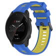 For Garmin Forerunner 945 Sports Two-Color Silicone Watch Band(Blue+Yellow) - Watch Bands by PMC TechLife | Online Shopping South Africa | PMC TechLife