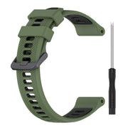 For Garmin Descent G1 Sports Two-Color Silicone Watch Band(Army Green+Black)