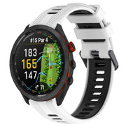 Compatible with Garmin Approach S70 47mm Sports Two-Color Silicone Watch Band(White+Black)