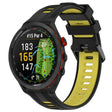 For Garmin Approach S70 47mm Sports Two-Color Silicone Watch Band(Black+Yellow) - Watch Bands by PMC TechLife | Online Shopping South Africa | PMC TechLife