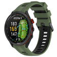 For Garmin Approach S70 47mm Sports Two-Color Silicone Watch Band(Army Green+Black) - Watch Bands by PMC TechLife | Online Shopping South Africa | PMC TechLife