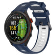 For Garmin Approach S70 47mm Sports Two-Color Silicone Watch Band(Midnight Blue+White) - Watch Bands by PMC TechLife | Online Shopping South Africa | PMC TechLife