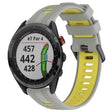 For Garmin Approach S62 Sports Two-Color Silicone Watch Band(Grey+Yellow) - Watch Bands by PMC TechLife | Online Shopping South Africa | PMC TechLife