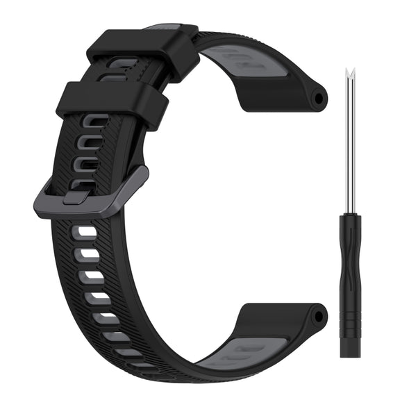 For Garmin Fenix 7 Sports Two-Color Silicone Watch Band(Black+Grey)
