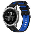 For Garmin Fenix 7 Sports Two-Color Silicone Watch Band(Black+Blue) - Watch Bands by PMC TechLife | Online Shopping South Africa | PMC TechLife
