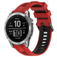 For Garmin Fenix 7 Sports Two-Color Silicone Watch Band(Red+Black) - Watch Bands by PMC TechLife | Online Shopping South Africa | PMC TechLife