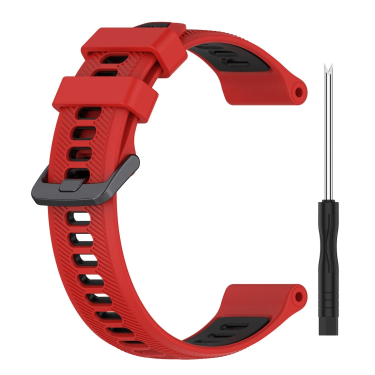 For Garmin Fenix 7 Sports Two-Color Silicone Watch Band(Red+Black)