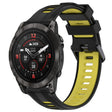For Garmin EPIX Pro 47mm Sports Two-Color Silicone Watch Band(Black+Yellow) - Watch Bands by PMC TechLife | Online Shopping South Africa | PMC TechLife