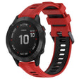 For Garmin Fenix 6 Pro Sports Two-Color Silicone Watch Band(Red+Black) - Watch Bands by PMC TechLife | Online Shopping South Africa | PMC TechLife