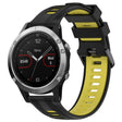 For Garmin Fenix 5 Sports Two-Color Silicone Watch Band(Black+Yellow) - Watch Bands by PMC TechLife | Online Shopping South Africa | PMC TechLife