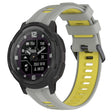 For Garmin Instinct Crossover Sports Two-Color Silicone Watch Band(Grey+Yellow) - Watch Bands by PMC TechLife | Online Shopping South Africa | PMC TechLife