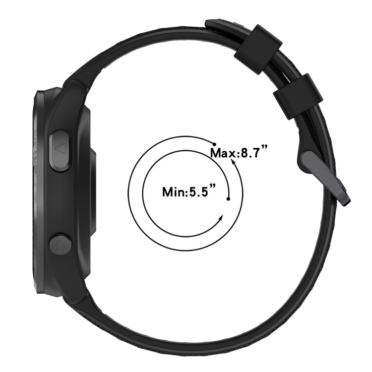 For Garmin Fenix 5 Plus Sports Two-Color Silicone Watch Band(Black+Yellow)