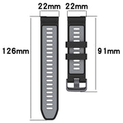 For Garmin Instinct 2 Solar Sports Two-Color Silicone Watch Band(Black+Blue)