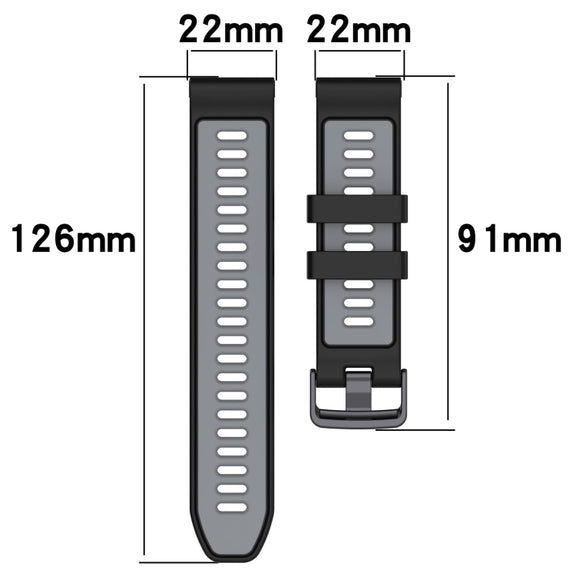 For Garmin Instinct 2 Solar Sports Two-Color Silicone Watch Band(Black+Blue)