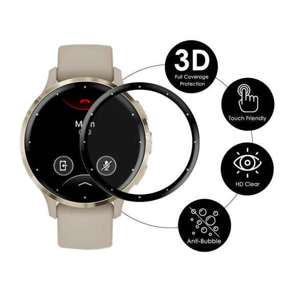 Compatible with Garmin Venu 3S 5pcs ENKAY 3D Full Coverage Soft PC Edge + PMMA HD Screen Protector Film