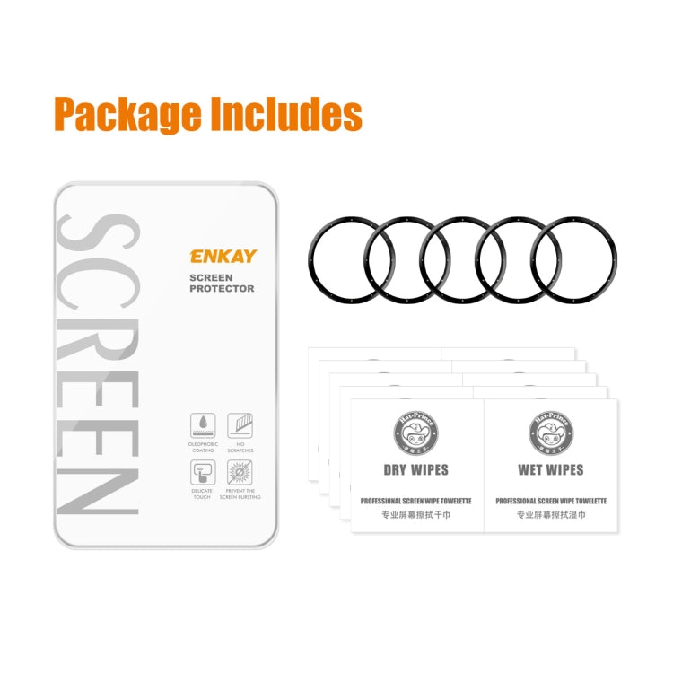 Compatible with Garmin Venu 3S 5pcs ENKAY 3D Full Coverage Soft PC Edge + PMMA HD Screen Protector Film