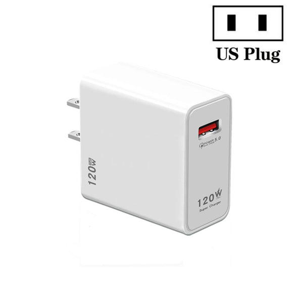 120W USB Super Fast Charging Charger, Plug Size:US Plug