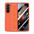 For   Samsung   Galaxy Z Fold5  5G Integrated Wristband Genuine Leather Phone Case(Orange) - free shipping - PMC TechLife - Order now!