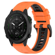 Compatible with Garmin MARQ Golfer 22mm Sports Two-Color Silicone Watch Band(Orange+Black)