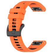 Compatible with Garmin MARQ Golfer 22mm Sports Two-Color Silicone Watch Band(Orange+Black)