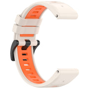 Compatible with Garmin Tactix 7 AMOLED 26mm Sports Two-Color Silicone Watch Band(Starlight+Orange)