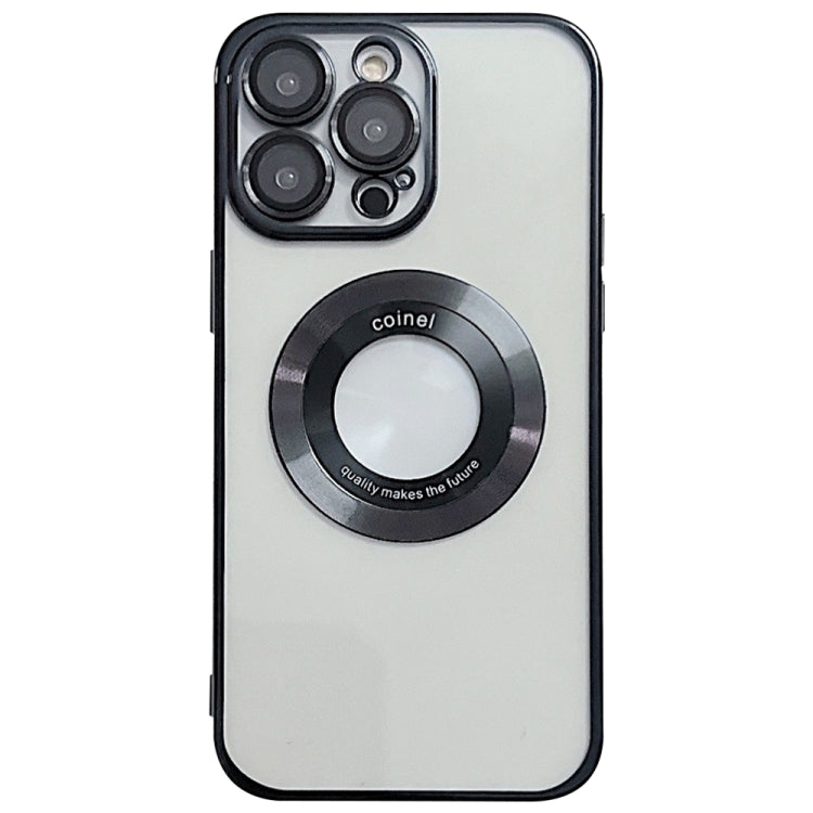 For iPhone 15 Pro Max Electroplating Magsafe TPU Phone Case(Black)