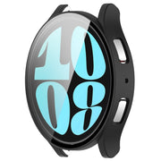 For Samsung Galaxy Watch6 40mm PC + Tempered Film Integrated Watch Protective Case(Black)