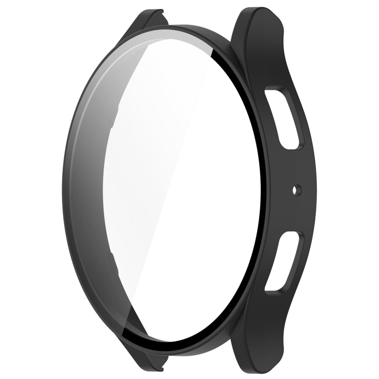 For Samsung Galaxy Watch6 40mm PC + Tempered Film Integrated Watch Protective Case(Black)