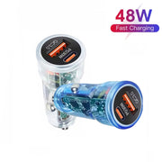 P35 48W PD30W+QC3.0 18W USB Transparent Car Quick Charge(Transparent)