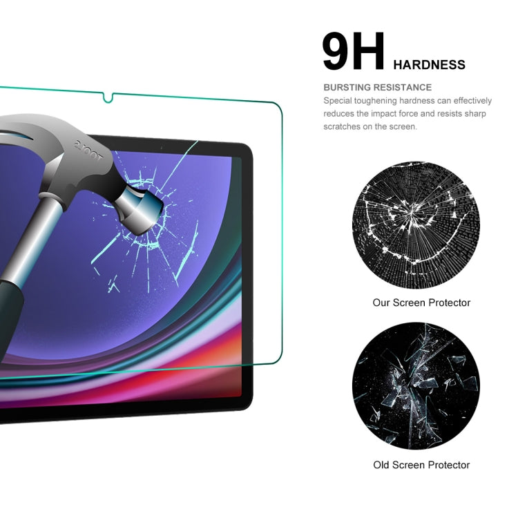 For Samsung Galaxy Tab S9+ / S9 FE 2pcs ENKAY Hat-Prince 0.33mm Explosion-proof Tempered Glass Film
