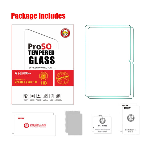 For Samsung Galaxy Tab S9+ / S9 FE 2pcs ENKAY Hat-Prince 0.33mm Explosion-proof Tempered Glass Film